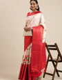 Rhapsodic Off White Kalamkari Printed Saree With Demesne Blouse Piece