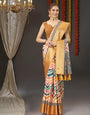 Diaphanous Mustard Digital Printed Soft Silk Saree With Blissful Blouse Piece