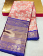 Ornate Baby Pink Kanjivaram Silk With Angelic Blouse Piece