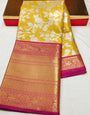 Jubilant classy Yellow Kanjivaram Silk With Traditional Blouse Piece