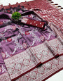 Seraglio Purple Kanjivaram Silk Saree With Beautiful Blouse Piece