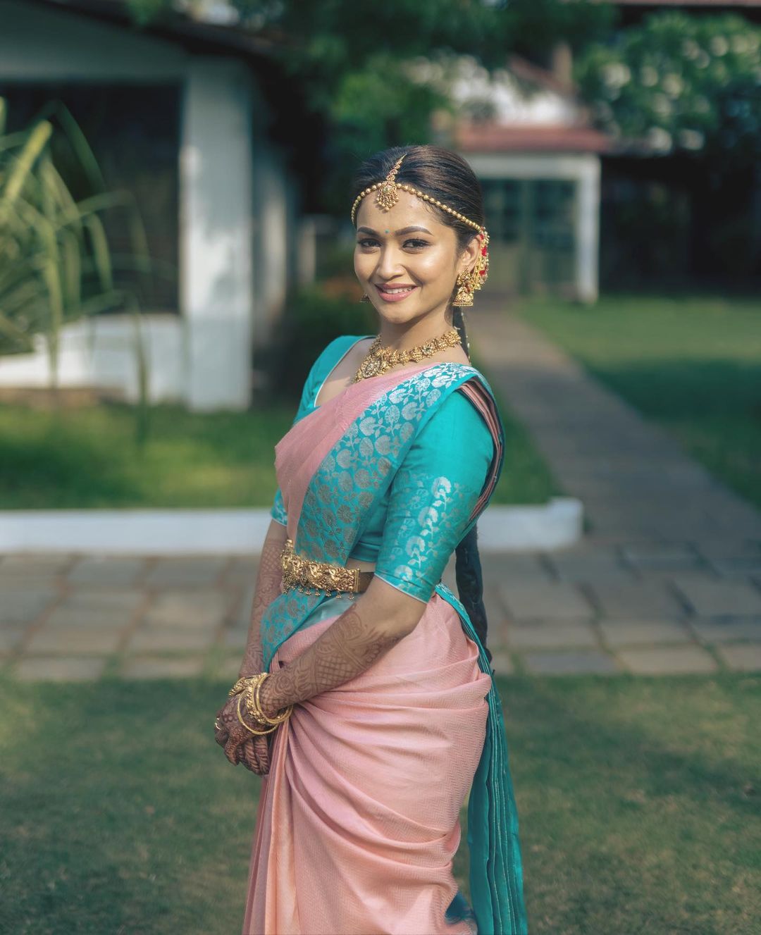 Beautiful Peach Soft Silk Saree With Designer Blouse Piece