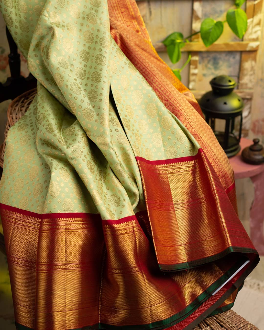 Angelic Pista Soft Silk Saree With Divine Blouse Piece