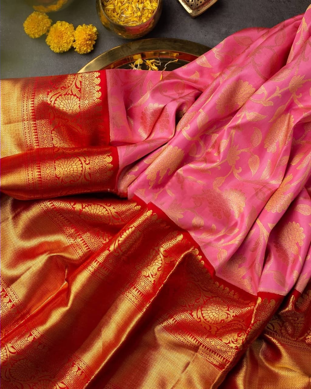 Precious Pink Soft Silk Saree With Super extravagant Blouse Piece