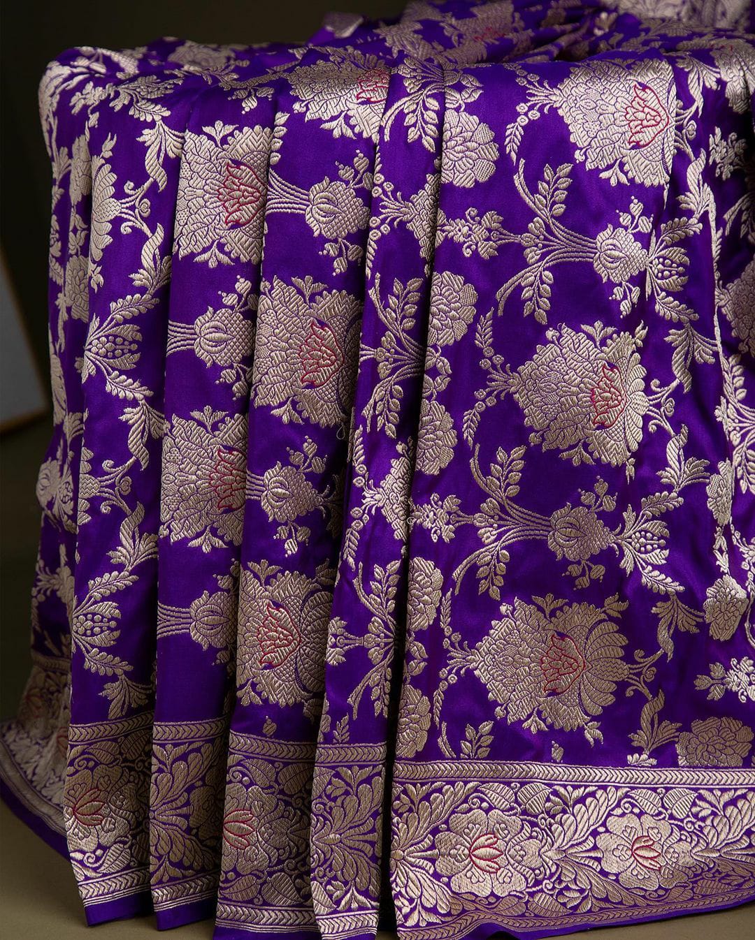 Exceptional Purple Soft Silk Saree With Angelic Blouse Piece