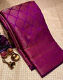 Fragrant Purple Soft Silk Saree With Prodigal Blouse Piece