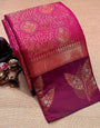 Adoring Dark Pink Soft Silk Saree With Desiring Blouse Piece