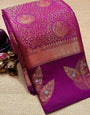 Super classy Purple Soft Silk Saree With Serendipity Blouse Piece