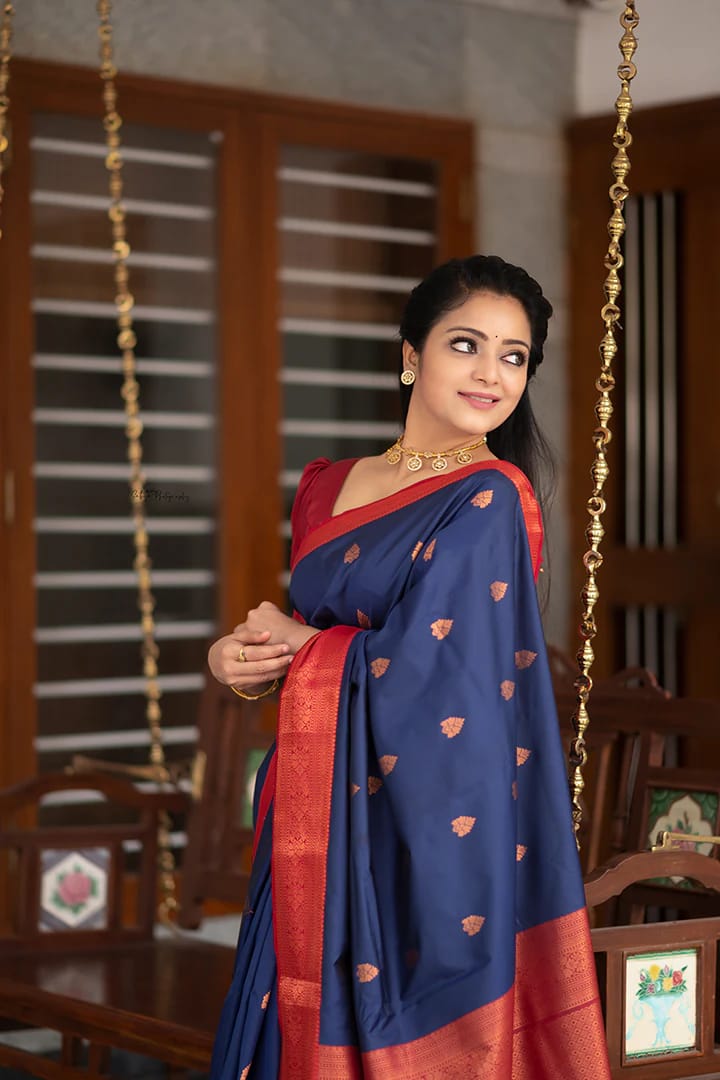 Fairytale Blue Soft Silk Saree With Most Capricious Blouse Piece