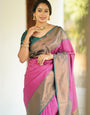 Sizzling Dark Pink Soft Silk Saree With Demanding Blouse Piece