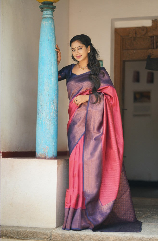 Trendy Tomato Soft Silk Saree With Mellifluous Blouse Piece