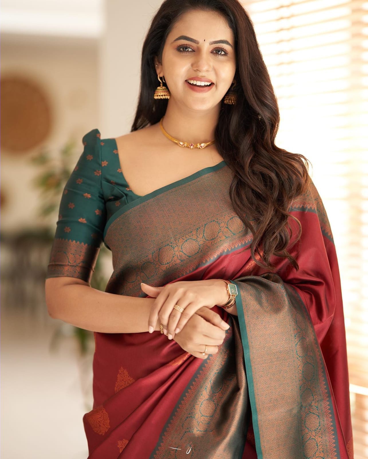 Mellifluous Maroon Soft Silk Saree With Splendorous Blouse Piece