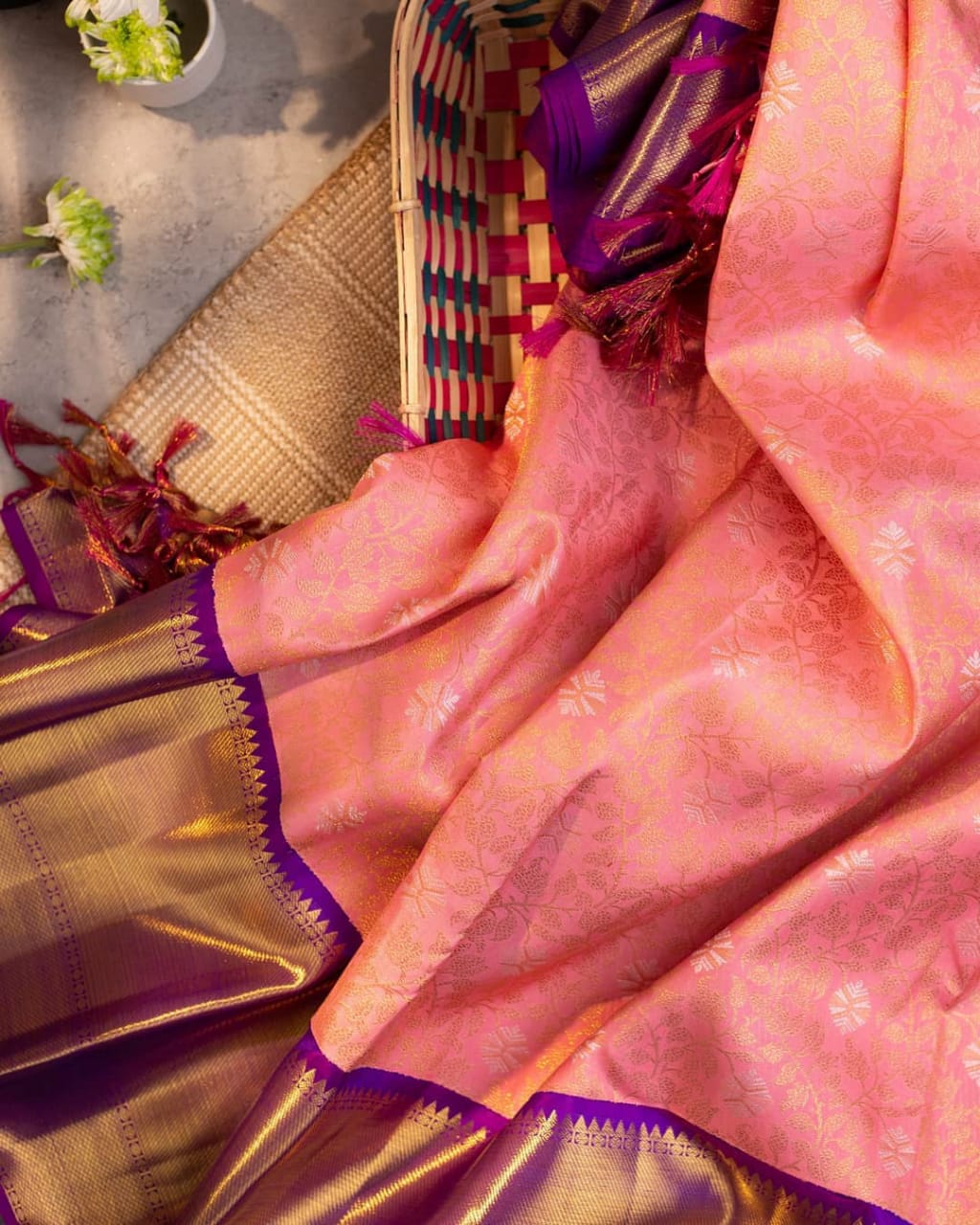 Stunner Pink Soft Silk Saree With Bewitching Blouse Piece