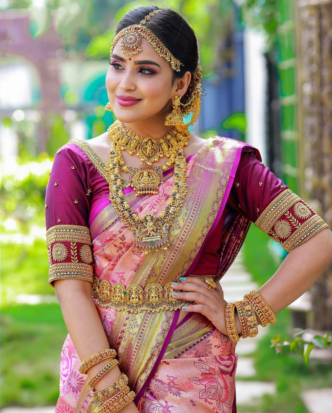 Lustrous Pink Soft Silk Saree With Fairytale Blouse Piece