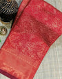 Sempiternal Red Soft Silk Saree With Ravishing Blouse Piece