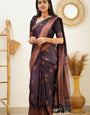 Scrumptious Purple Soft Silk Saree With Woebegone Blouse Piece