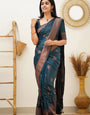 Engaging Rama Soft Silk Saree With Vestigial Blouse Piece