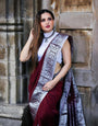 Snazzy Wine Soft Silk Saree With Beauteous Blouse Piece