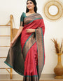 Ephemeral Maroon Soft Silk Saree With Adorable Blouse Piece