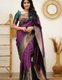 Demesne Purple Soft Silk Saree With Engrossing Blouse Piece